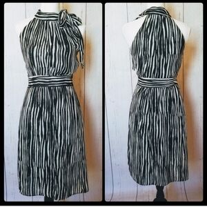 Banana Republic Dark Blue  and White Striped Halter Dress Size 0
